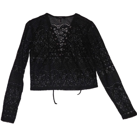 Lace Up Long Sleeve Top - Picture 2 of 3